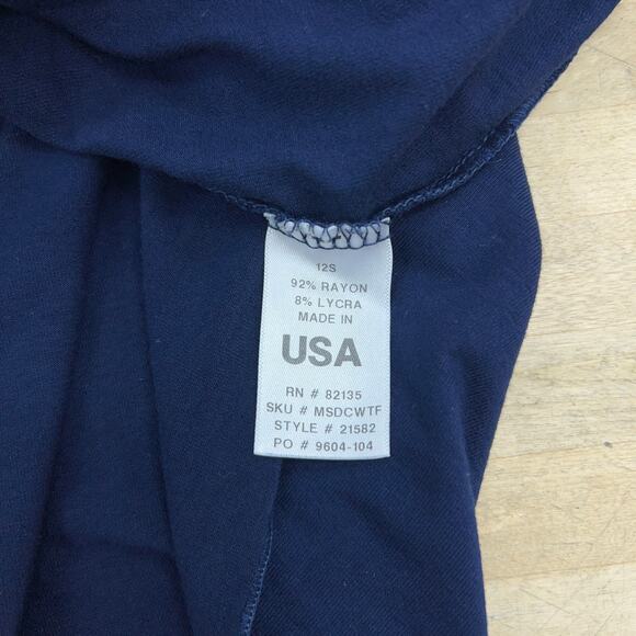 Fresh Produce Womens Size M Dress Navy Blue Wrap Stretch VNeck Knee Length NEW - Picture 13 of 15